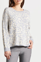 Load image into Gallery viewer, Reversible Cotton Crew Neck Sweater - Leopard/Grey