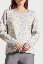 Load image into Gallery viewer, Reversible Cotton Crew Neck Sweater - Leopard/Grey