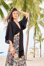 Load image into Gallery viewer, Kimono Top With Tie - Black