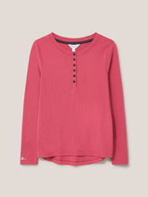 Load image into Gallery viewer, Hailey Henley PJ Top - Deep Pink