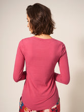 Load image into Gallery viewer, Hailey Henley PJ Top - Deep Pink