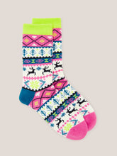 Load image into Gallery viewer, Reindeer Fairisle Cabin Socks