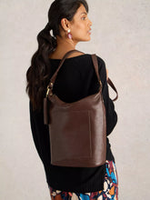 Load image into Gallery viewer, Fern Leather Crossbody Bag - Dark Brown