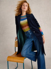 Load image into Gallery viewer, Kamila Velvet Coat - Navy