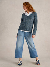 Load image into Gallery viewer, Tia Wide Leg Crop Jean - Mid Denim