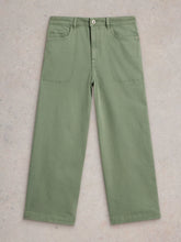 Load image into Gallery viewer, Tia Wide Leg Crop Jean - Mid Green