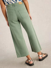 Load image into Gallery viewer, Tia Wide Leg Crop Jean - Mid Green