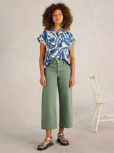 Load image into Gallery viewer, Tia Wide Leg Crop Jean - Mid Green