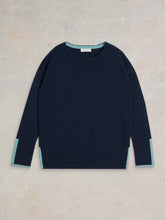 Load image into Gallery viewer, Olive Cotton Blend Jumper - French Navy