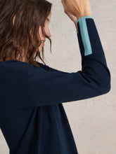 Load image into Gallery viewer, Olive Cotton Blend Jumper - French Navy
