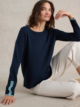Load image into Gallery viewer, Olive Cotton Blend Jumper - French Navy