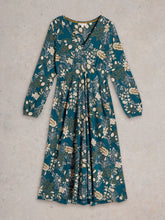 Load image into Gallery viewer, Megan Jersey Midi Dress - Teal Print