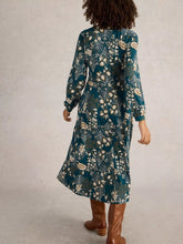 Load image into Gallery viewer, Megan Jersey Midi Dress - Teal Print