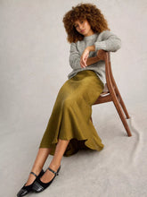 Load image into Gallery viewer, Darcy Bias Cut Skirt - Khaki Green