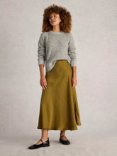 Load image into Gallery viewer, Darcy Bias Cut Skirt - Khaki Green