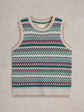 Load image into Gallery viewer, Fay Fairisle Sparkle Tank