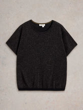 Load image into Gallery viewer, Lena Sparkle Knit Tee - Black