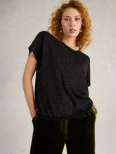 Load image into Gallery viewer, Lena Sparkle Knit Tee - Black