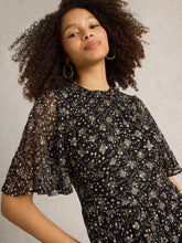 Load image into Gallery viewer, Erin Metallic Tiered Dress