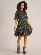 Load image into Gallery viewer, Erin Metallic Tiered Dress