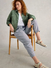 Load image into Gallery viewer, Elle Linen Blend Trouser - Blue Stripe