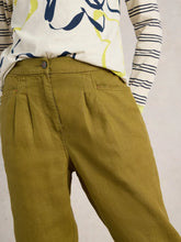 Load image into Gallery viewer, Rowena Linen Trouser - Khaki Green