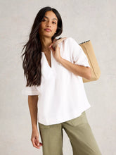 Load image into Gallery viewer, Ash Linen Blend Top - White