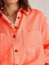 Load image into Gallery viewer, Lydia Linen Shirt - Bright Orange