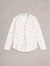 Load image into Gallery viewer, Annie Embroidered Jersey Shirt - Ivory Multi