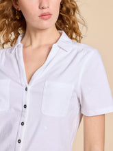 Load image into Gallery viewer, Annie Short Sleeve Embroidered Shirt - White