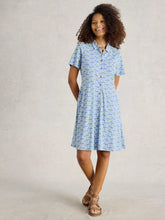Load image into Gallery viewer, Ria Jersey Shirt Dress - Blue Print