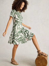 Load image into Gallery viewer, Ria Jersey Shirt Dress - Green Print