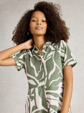 Load image into Gallery viewer, Ria Jersey Shirt Dress - Green Print