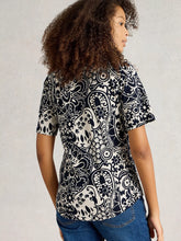 Load image into Gallery viewer, Annie Short Sleeve Jersey Shirt - Navy Print