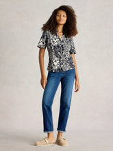 Load image into Gallery viewer, Annie Short Sleeve Jersey Shirt - Navy Print