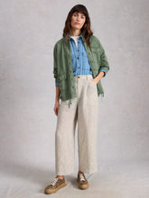 Load image into Gallery viewer, Tia Linen Wide Leg Crop - Ivory Multi