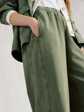 Load image into Gallery viewer, Parker Wide Leg Cotton Jogger - Mid Green