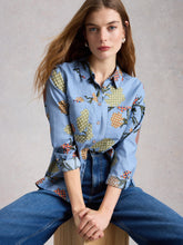 Load image into Gallery viewer, Sophie Organic Cotton Long Sleeve Shirt - Blue Print