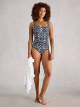 Load image into Gallery viewer, Printed Swimsuit - Navy