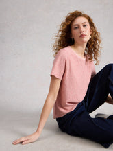 Load image into Gallery viewer, Clara Striped Cotton Tee - Pink