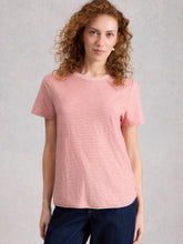Load image into Gallery viewer, Clara Striped Cotton Tee - Pink