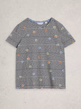 Load image into Gallery viewer, Abbie Cotton Stripe Tee - Navy Multi