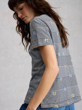 Load image into Gallery viewer, Abbie Cotton Stripe Tee - Navy Multi