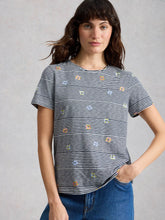 Load image into Gallery viewer, Abbie Cotton Stripe Tee - Navy Multi