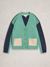 Load image into Gallery viewer, Mary Colourblock Cardi - Teal Multi