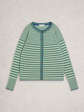 Load image into Gallery viewer, Lulu Striped Organic Cotton Cardigan - Green
