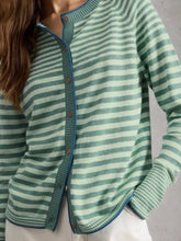 Load image into Gallery viewer, Lulu Striped Organic Cotton Cardigan - Green