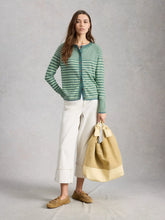 Load image into Gallery viewer, Lulu Striped Organic Cotton Cardigan - Green