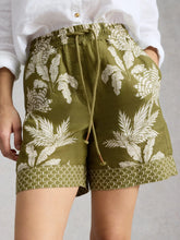 Load image into Gallery viewer, Belle Linen Short - Green Print