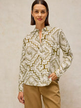 Load image into Gallery viewer, Libby Organic Cotton Shirt - Ivory Multi